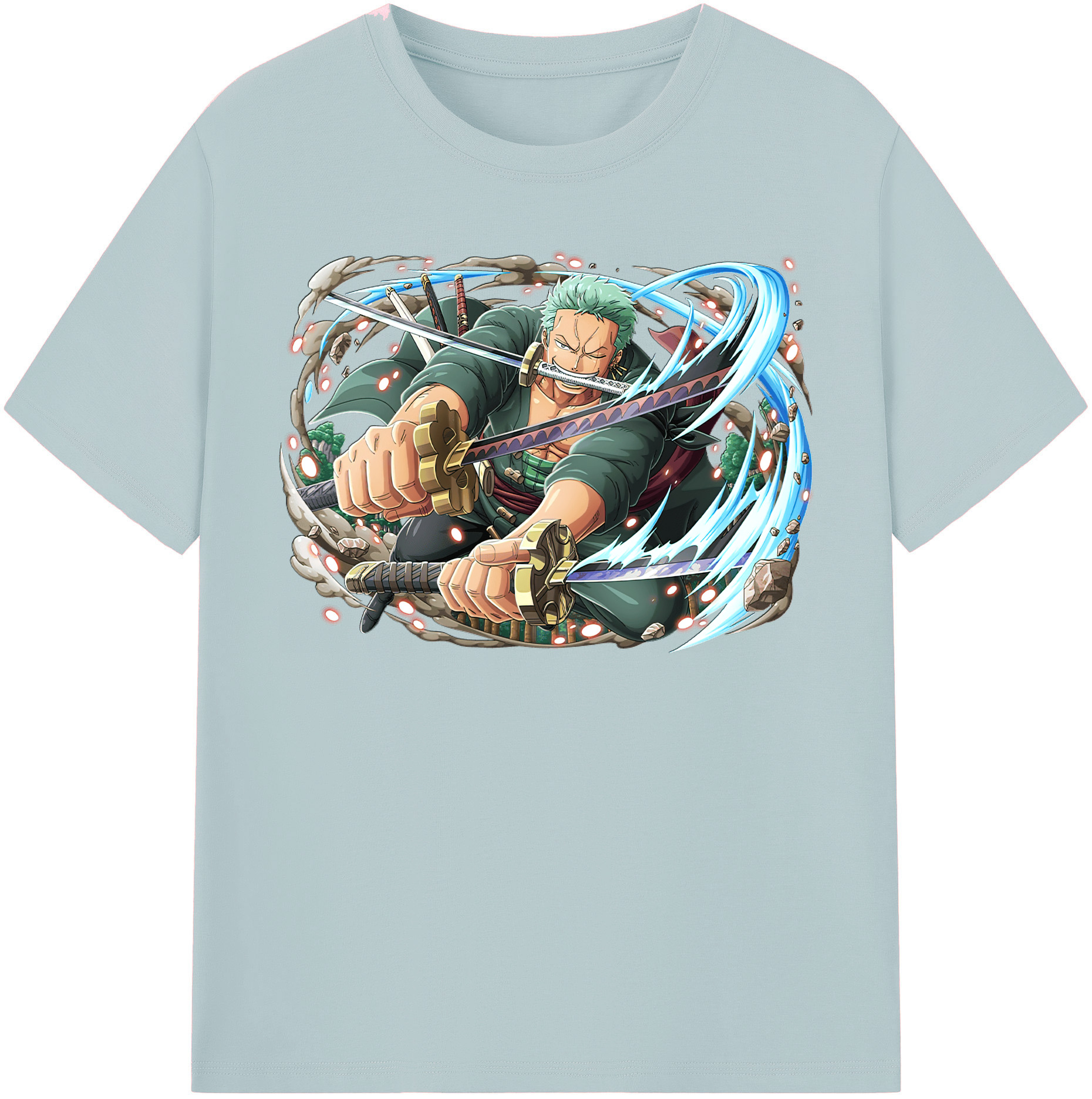 ワンピース ロロノア・ゾロ ONE PIECE Roronoa Zoro 綿100％半袖Tシャツ（フロントプリント）
